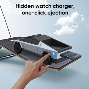 Caricatore Wireless Multifunzione 3-in-1 Qi2 per <span class=keywords><strong>Tesla</strong></span> Cybertruck Modello OLIVER, Caricatore da Scrivania Esterno per iPhone e Smartwatch - Product Image 6