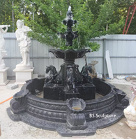 Fontaine d'eau en marbre blanc sur mesure, grand modèle, design moderne, durable et résistante à l'eau, pour usage en villa