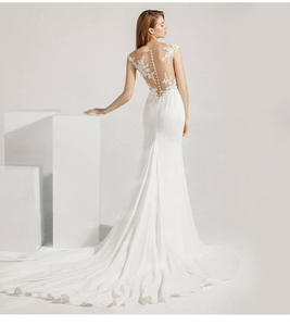 Vestido الاجتياح قطار ثوب زفاف العاج أنيقة وصمة عار حورية البحر الحدث حفلة موسيقية فساتين الزفاف - Product Image 3