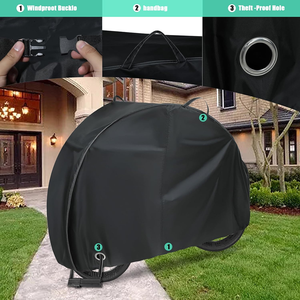 Housse de vélo robuste OEM, imperméable, avec trou pour cadenas, en tissu Oxford résistant, pour extérieur, protection contre la pluie, le soleil et les UV, housse de rangement pour vélo - Product Image 4