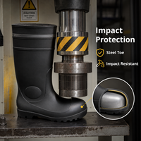 Bottes de sécurité imperméables en PVC CE avec embout et semelle intermédiaire en acier anti-perforation