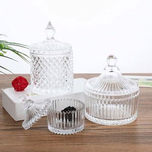 Custom Logo Colorful Wholesale Roman Storage Luxury <b>Empty</b> Container Cylinder Crystal Glass Candle Jars Holders With Lid and <b>Box</b> - Product Image 1