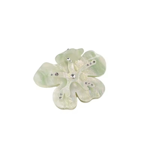 Nueva Pinza de Pelo de Acetato Colorida con Diseño de Flor de Cinco Pétalos y Perla, Estilo Despeinado y Elegante - Product Image 5