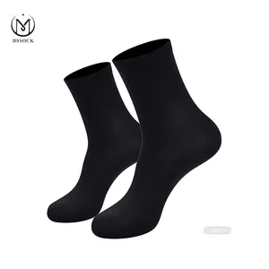 Chaussettes noires en bambou pour hommes, chaussettes en fibre de bambou, référence DS- E188