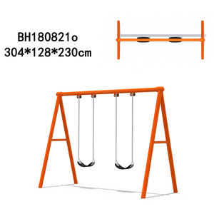 Set tempat bermain ayunan logam anak-anak, perlengkapan bermain ayunan logam luar ruangan dengan bahan plastik untuk anak-anak - Product Image 2