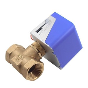 Vanne électrique bidirectionnelle pour unité de ventilation de climatisation centrale Dn20, contrôle du débit d'eau anti-corrosion - Product Image 2