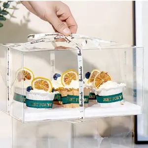 Matrimonio festa di natale torta multistrato Dessert Shop Cup Cake Box scatola per Cupcake in plastica trasparente scatola per Cupcake trasparente