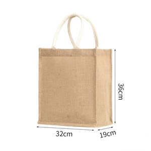 Tùy chỉnh đay Cotton Linen Tote túi-tự nhiên thân thiện với môi Túi mua sắm-bán buôn - Product Image 5