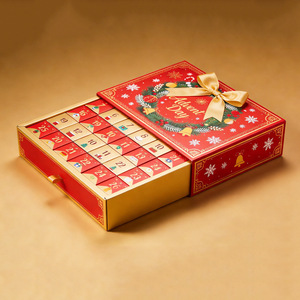 Scatola Calendario Magnetica Rossa Apribile Personalizzata 12 giorni 24 giorni 25 giorni Calendario dell'Avvento di Natale Scatola Regalo a Sorpresa - Product Image 2
