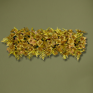 <b>Artificial</b> <b>Flower</b> Factory Majestic Gilded Gold Luxe Channel Panel Metallic Rose Autumn Maple Row 90cm Premium Durable - Product Image 2