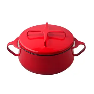 24cm european enamel coated cast iron cooking stew pot metal steel cookware with double handle