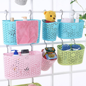 Double Hook Plastic Hanging Basket Rectangle PP Material Sundries Storage Bathroom Shower Basket 25.5x13.5x16 - Product Image 4