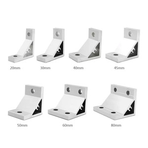 Support d'angle triangulaire en aluminium 6063-T5 <span class=keywords><strong>3</strong></span> couleurs 20/30/3060/4080/4590, profilé en aluminium extrudé CNC à <span class=keywords><strong>2</strong></span>/4/8/12 trous, support 3D - Product Image 4