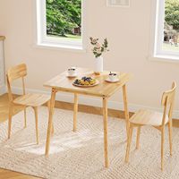 Table à manger en bambou naturel, table de petit-déjeuner simple pour la cuisine, petite table à dîner moderne pour la maison, salle à manger, cuisine, appartement