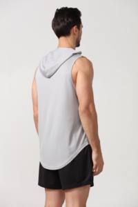 Wholesale 150 g Thick Relaxed Leisure Fitness Sleeveless Basic Hooded Tank Top <b>Vest</b> and Singlet Gilet - Product Image 3