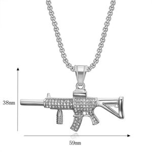 Collar con Colgante de Rifle de Asalto M4, Chapado en Oro, Acero Inoxidable, Joyería de Moda Hip Hop para Hombre, Accesorio para Fiesta - Product Image 5