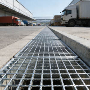 Griglia di Drenaggio in Acciaio Zincato per Carichi Pesanti, Canale di Scolo per Progetti Industriali e Municipali - Product Image 1