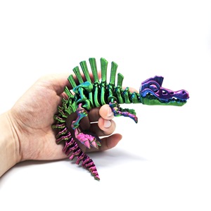 Série de dinosaures multicolores imprimés en 3D avec articulations mobiles et bouche ouvrable, modèle de collection - Product Image 4
