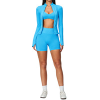 Ensemble de sport transfrontalier Europe-Amérique, séchage rapide, Spandex/Nylon, équipement de fitness extérieur, ensemble de yoga absorbant les chocs