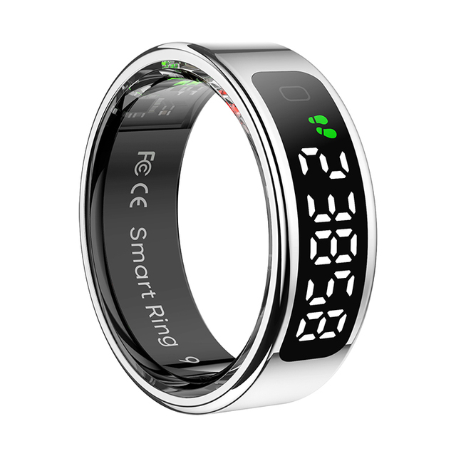 LED Display R11 Smart Finger Ring Health Tracker Heart Rate Blood Oxygen Monitoring Sport Smart Rings for Men Women