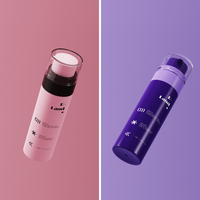 Bouteille de lotion cosmétique cylindrique en PP rechargeable de 100 ml, recyclable, avec pompe, vente en gros pour crème pour le visage et crème pour les yeux