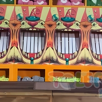 Tolefun CE Panneau de stand de jeu de compétences pour carnaval en extérieur, à 3 faces, pour remises de prix, modèle 'Smash Mouth Knock the Teeth', pour complexes hôteliers, avec luminescence
