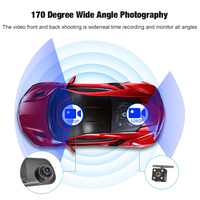 Cámara para Auto Full HD 1080P de 4.3 Pulgadas con Doble Lente, Espejo Retrovisor, Grabador de Video Digital (DVR) con 1 Año de Garantía