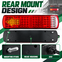 Feu arrière combiné HSSH 24V 87 LED pour camion lourd HOWO, en plastique, avec fonctions d'arrêt et de clignotement
