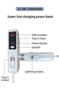 <span class=keywords><strong>Batterie</strong></span> <span class=keywords><strong>externe</strong></span> portable haute capacité 22,5 W 10000 mAh avec câble intégré et protection, <span class=keywords><strong>prix</strong></span> usine, personnalisable pour <span class=keywords><strong>iPhone</strong></span> - Product Image 6
