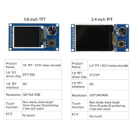 Écran d'affichage TFT de 1,8 pouces et 2,4 pouces avec module combiné d'encodeur rotatif EC11, interface SPI, écran LCD