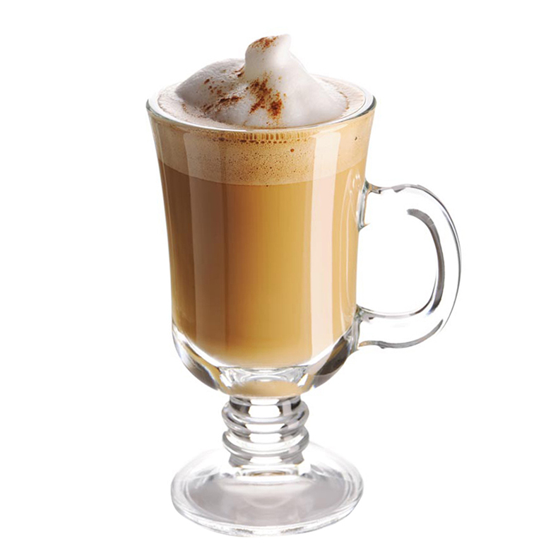 250ml 8oz Irish Coffee Glassware with Handle Goblet Latte Juice Fruit Tea Milk Cappuccino Glass Transparent Mugs Drinking Cups