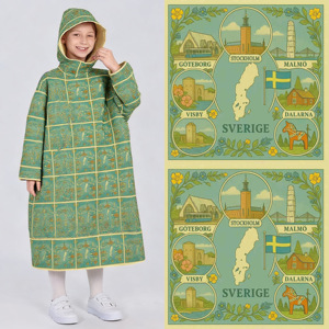 Factory Custom Green <strong>Sailing</strong> Printed 100% Polyester Waterproof Taffeta <strong>Fabric</strong> Girls Children's Raincoats Bags Outdoor Tent - Product Image 1