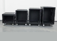 Flight case robuste en plastique PE 14U, rack de rangement 14RU pour mélangeur audio et haut-parleurs, boîte à outils personnalisable pour amplificateur et équipement de scène OEM