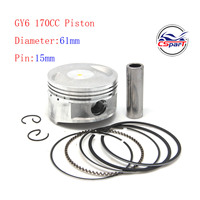 Kit de segments de piston Racing GY6 58,5 mm 61 mm 62 mm pour quad ATV 155CC 170CC 175CC, karting, buggy, scooter
