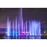 Ensemble de fontaines musicales dansantes personnalisées avec affichage synchronisé de l'eau et lumières LED colorées pour fontaine commerciale