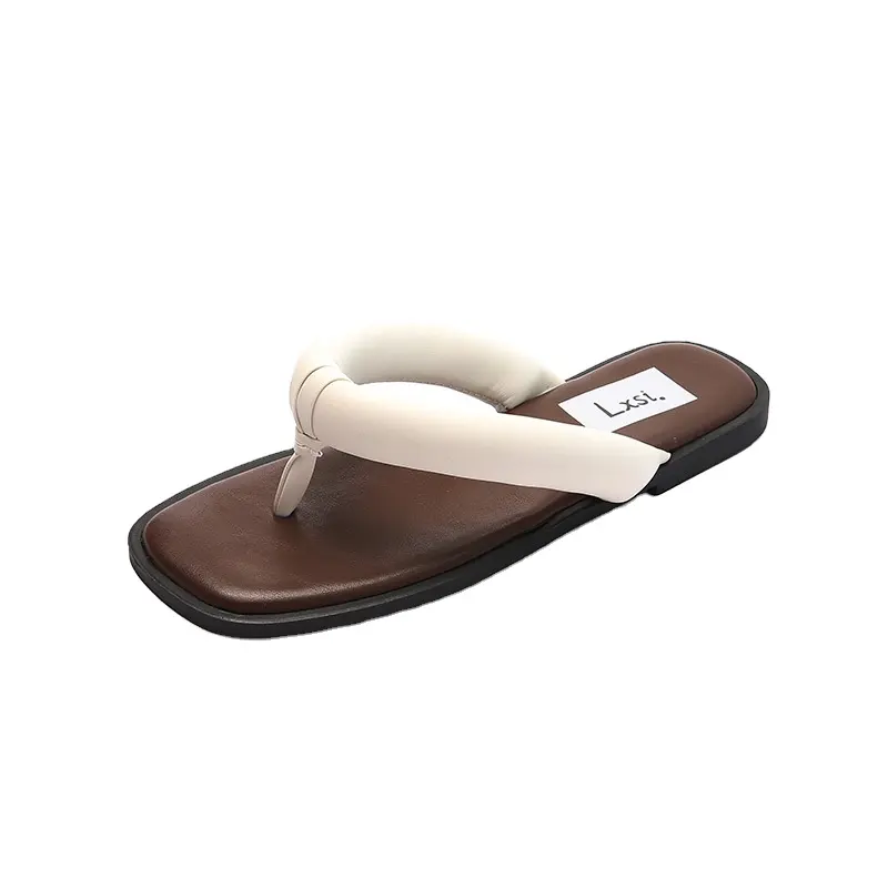 Sandali piatti per donna estate Indoor Outdoor Comfort scarpe da donna Beach Ins Slides pantofole Retro Simple Flip flop
