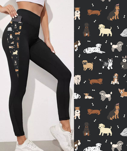 Nouvel arrivage de leggings doux à motif personnalisé avec poche triangulaire pour chiot et chien imprimé de pantalons de yoga taille haute pour femmes - Product Image 2