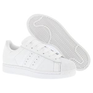 Chaussures Adidas Superstar II pour femmes, baskets de style basketball en cuir blanc - Product Image 4