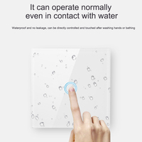 Saklar WiFi Alexa dan Google, sakelar cerdas lampu LED Panel kaca sentuh OEM pengiriman cepat