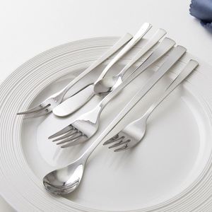 Cubiertos Lisos y Fáciles de Limpiar, Juego de Cuchara y Tenedor de Acero Inoxidable Plateado para Restaurante - Product Image 4