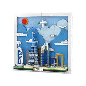 Nuovo arrivo Wange Brick cartolina Skyline della città mondo appeso famoso edificio architettura punto di riferimento da costruzione blocco cartolina - Product Image 1
