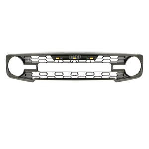 Parrilla delantera estilo Raptor para <span class=keywords><strong>Ford</strong></span> <span class=keywords><strong>BRONCO</strong></span> 2021-2025 plástico ABS <span class=keywords><strong>gris</strong></span> con parrillas de coche de nueva condición ligera - Product Image 1