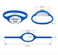Bracelet NFC RFID étanche avec logo personnalisé couleur Pantone pour accès au sauna, à la piscine et aux casiers