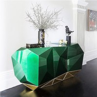 Meubles de rangement de villa de luxe moderne personnalisés, console en bois pour le salon des personnes âgées, décoration de forme irrégulière