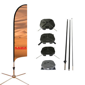 Bannière de plage concave de 15 pieds tiges de drapeau volant avec pointe de piquet au sol pour la publicité de bannière - Product Image 1