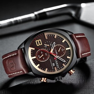 Reloj de Pulsera de Cuarzo de Lujo para Hombre, con Esfera de Cristal, Correa de Cuero y Aleación Ronda, Cronógrafo, en Caja, Envío Directo - Product Image 3