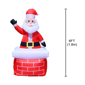 Santa <span class=keywords><strong>Claus</strong></span> Inflable de 6 Pies que Saluda desde la Chimenea, Decoración Navideña Inflable con Luces LED para Jardín, Patio, Césped, Festividades - Product Image 5