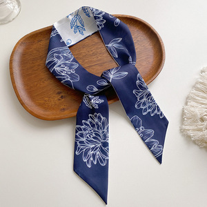 Korean Style Light Luxury Ribbon Headscarf Printed <strong>Thin</strong> Long Narrow <strong>Scarf</strong> for <strong>Women</strong> Twill Small Neck Accessory for Summer - Product Image 3