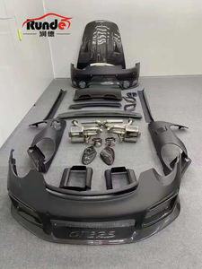 Runde Pour Porshce <span class=keywords><strong>911</strong></span> 991 Fiber <span class=keywords><strong>GT2</strong></span> GT3 <span class=keywords><strong>RS</strong></span> Avant Arrière Pare-chocs Côté Jupes Ailes Carnards Coffre Couvercle D'échappement Kit Carrosserie - Product Image 2