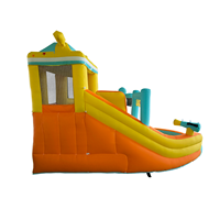 Château gonflable multifonctionnel pour usage domestique avec toboggan et piscine